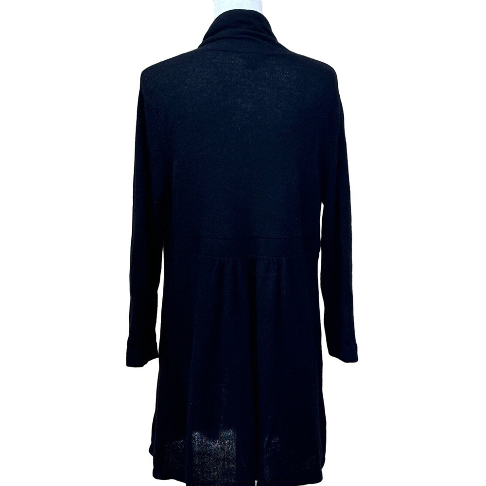 Prive 100% Cashmere Black Longline Cardigan Large Quiet Luxury Minimalist - Picture 3 of 5